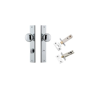 Iver Door Knob Cambridge Rectangular Polished Chrome Privacy Kit