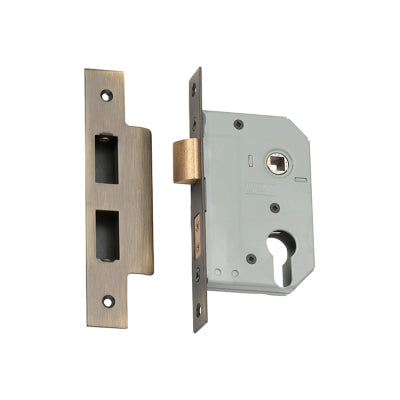 Tradco Mortice Lock Euro Antique Brass CTC47.5mm Backset 46mm