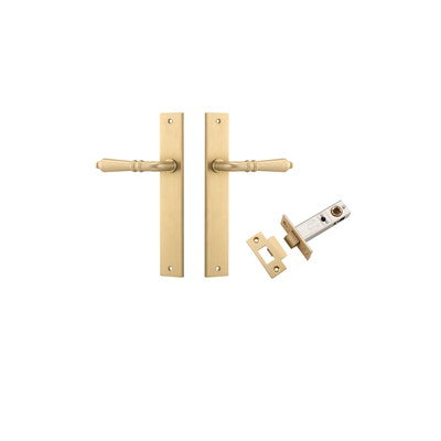 Iver Door Lever Sarlat Rectangular Brushed Brass Passage Kit