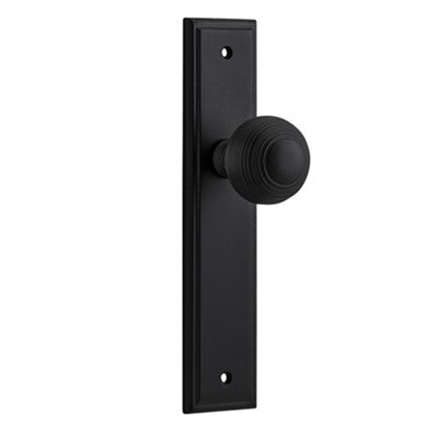 Iver Door Knob Guildford Stepped Latch Pair Matt Black D52xP75mm BPH237xW50mm