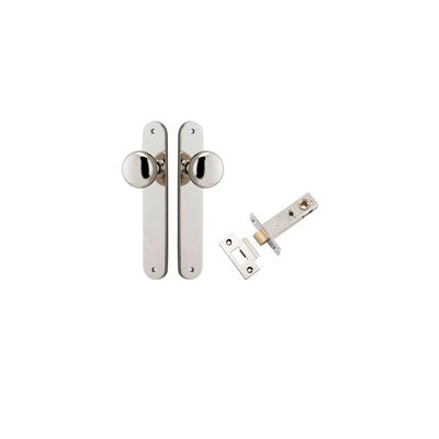 Iver Door Knob Cambridge Oval Polished Nickel Passage Kit