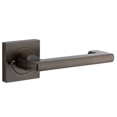 Iver Door Lever Baltimore Return Rose Square Signature Brass Inbuilt Privacy Kit