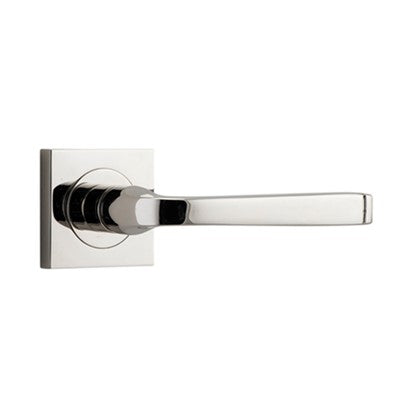 Iver Door Lever Annecy Rose Square Concealed Fix Pair Polished Nickel L117xP66mm BPH52xW52mm