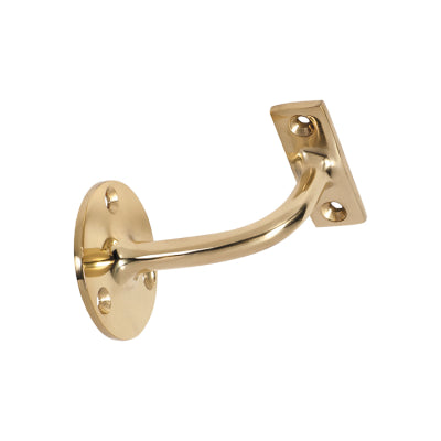 Tradco Hand Rail Bracket Polished Brass P75mm Backplate 56mm