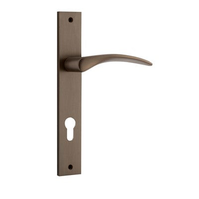 Iver Door Lever Oxford Rectangular Euro Pair Signature Brass CTC85mm L125xP60mm BPH240xW38mm