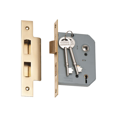 Tradco Mortice Lock 5 Lever Polished Brass CTC57mm Backset 57mm