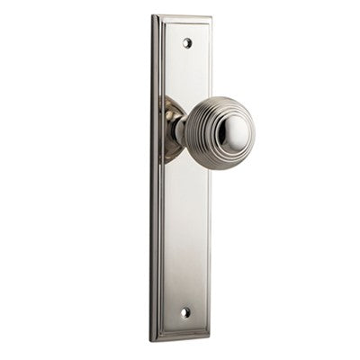 Iver Door Knob Guildford Stepped Latch Pair Polished Nickel D52xP75mm BPH237xW50mm