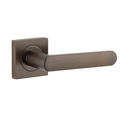 Iver Door Lever Osaka Rose Square Concealed Fix Pair Signature Brass L120xP55mm BPH52xW52mm