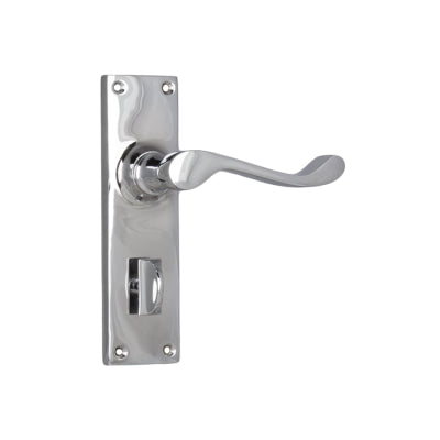 Tradco Door Lever Victorian Privacy Pair Chrome Plated H152xW42xP59mm
