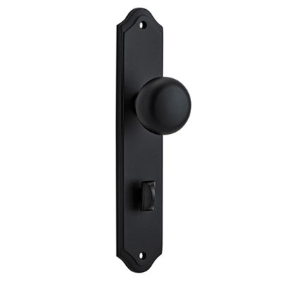 Iver Door Knob Cambridge Shouldered Privacy Pair Matt Black CTC85mm D55xP62mm BPH250xW48mm