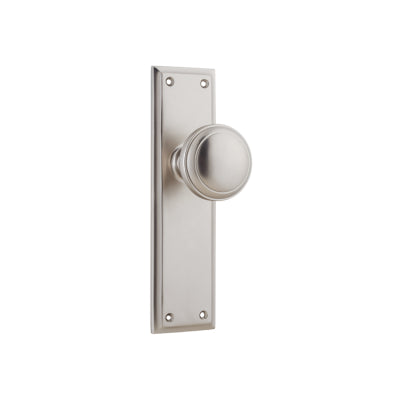 Tradco Door Knob Milton Latch Pair Satin Nickel H200xW50xP73mm