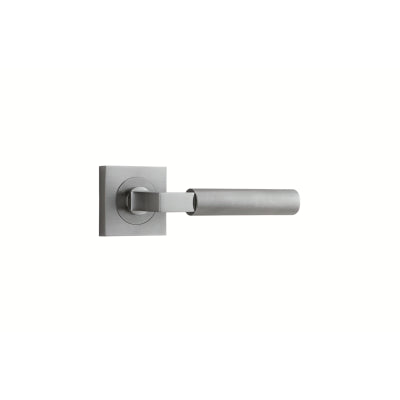 Iver Door Lever Bronte Rose Square Concealed Fix Pair Brushed Chrome L117xP56mm BPH52xW52mm