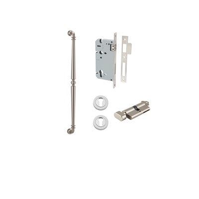 Iver Pull Handle Sarlat Satin Nickel CTC600mm Key / Thumb Entrance Kit