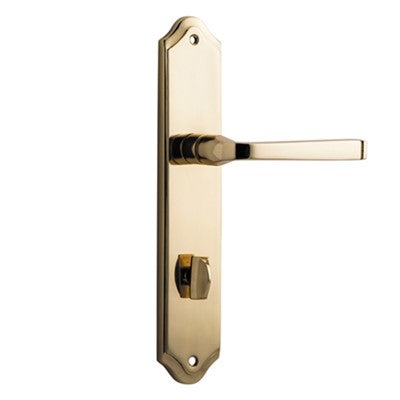 Iver Door Lever Annecy Shouldered Privacy Pair Polished Brass CTC85mm L117xP65mm BPH250xW48mm