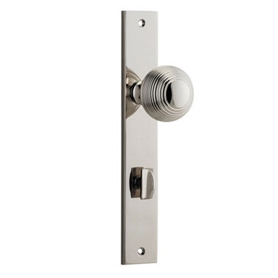 Iver Door Knob Guildford Rectangular Privacy Pair Polished Nickel CTC85mm D52xP72mm BPH240xW38mm