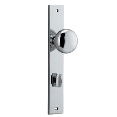 Iver Door Knob Cambridge Rectangular Privacy Pair Polished Chrome CTC85mm D55xP60mm BPH240xW38mm