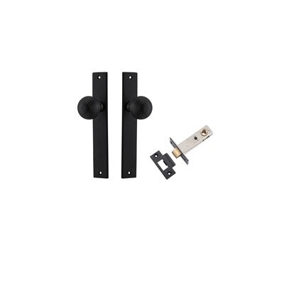 Iver Door Knob Guildford Rectangular Matt Black Passage Kit