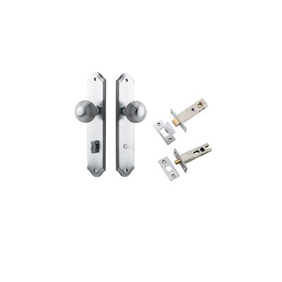 Iver Door Knob Guildford Shouldered Brushed Chrome Privacy Kit