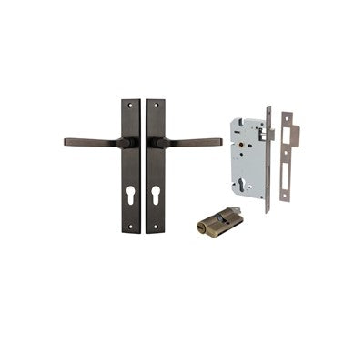 Iver Door Lever Annecy Rectangular Signature Brass Key / Key Entrance Kit