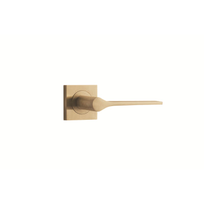 Iver Door Lever Como Rose Square Concealed Fix Pair Brushed Brass L119xP62mm BPH52xW52mm