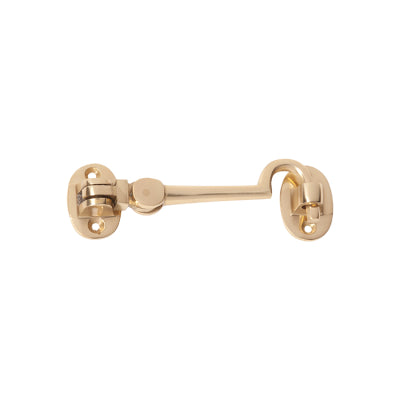 Tradco Cabin Hook Small Polished Brass L100mm