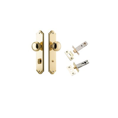 Iver Door Knob Paddington Shouldered Polished Brass Privacy Kit