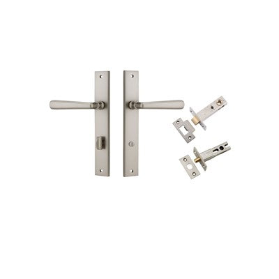 Iver Door Lever Copenhagen Rectangular Satin Nickel Privacy Kit