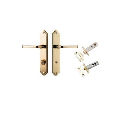 Iver Door Lever Annecy Shouldered Polished Brass Privacy Kit