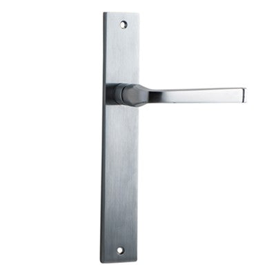 Iver Door Lever Annecy Rectangular Latch Pair Brushed Chrome L117xP63mm BPH240xW38mm