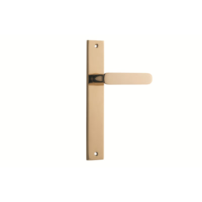 Iver Door Lever Bronte Rectangular Latch Pair Polished Brass L117xP53mm BPH240xW38mm