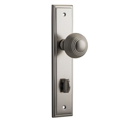 Iver Door Knob Guildford Stepped Privacy Pair Satin Nickel CTC85mm D52xP75mm BPH237xW50mm