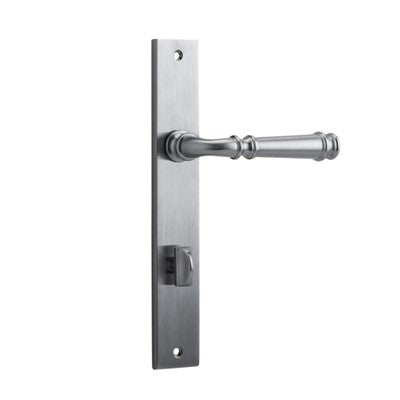 Iver Door Lever Verona Rectangular Privacy Pair Brushed Chrome CTC85mm L122xP56mm BPH240xW38mm