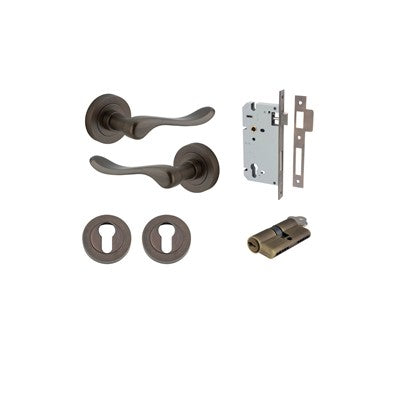 Iver Door Lever Stirling Rose Round Signature Brass Key / Key Entrance Kit