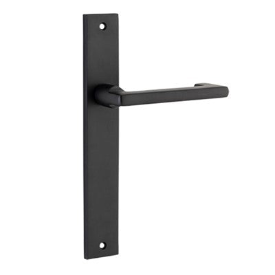 Iver Door Lever Baltimore Return Rectangular Latch Pair Matt Black L128xP54mm BPH240xW38mm