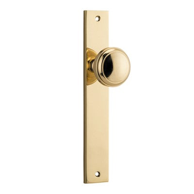 Iver Door Knob Paddington Rectangular Latch Pair Polished Brass D55xP61mm BPH240xW38mm