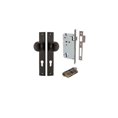 Iver Door Knob Cambridge Rectangular Signature Brass Key / Key Entrance Kit