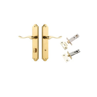 Iver Door Lever Stirling Shouldered Polished Brass Privacy Kit