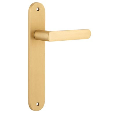 Iver Door Lever Osaka Oval Latch Pair Brushed Brass L120xP52mm BPH240xW40mm