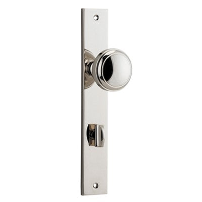 Iver Door Knob Paddington Rectangular Privacy Pair Polished Nickel CTC85mm D55xP61mm BPH240xW38mm