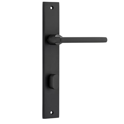 Iver Door Lever Baltimore Rectangular Privacy Pair Matt Black CTC85mm L118xP54mm BPH240xW38mm