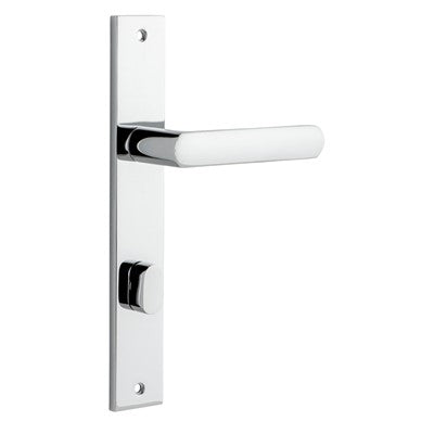 Iver Door Lever Osaka Rectangular Privacy Pair Polished Chrome CTC85mm L120xP52mm BPH240xW38mm