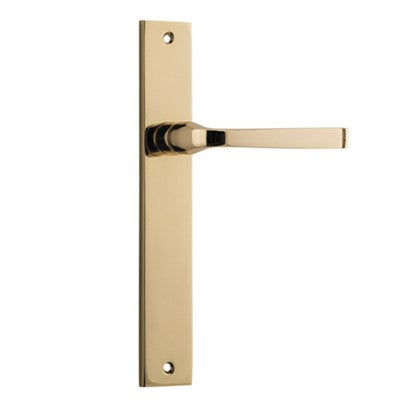 Iver Door Lever Annecy Rectangular Latch Pair Polished Brass L117xP63mm BPH240xW38mm