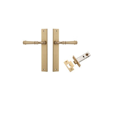 Iver Door Lever Verona Rectangular Brushed Brass Passage Kit