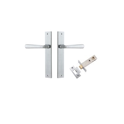 Iver Door Lever Copenhagen Rectangular Brushed Chrome Passage Kit