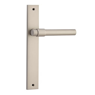 Iver Door Lever Helsinki Rectangular Latch Pair Satin Nickel L137xP58mm BPH240xW38mm