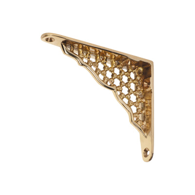 Tradco Shelf Bracket Ornate Polished Brass H80xP100mm