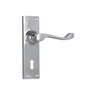 Tradco Door Lever Victorian Lock Pair Chrome Plated H152xW42xP59mm