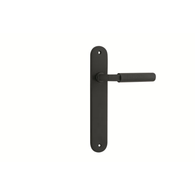 Iver Door Lever Brunswick Oval Latch Pair Matt Black L120xP57mm BPH240xW40mm