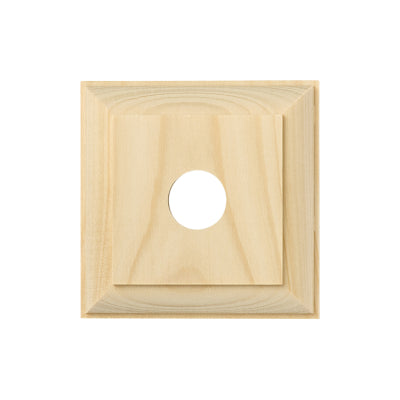 Tradco Switch Socket Block Traditional Single Pine H90xW90mm