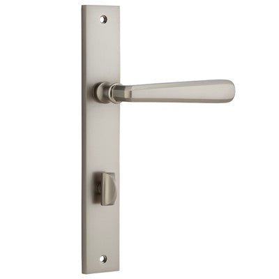 Iver Door Lever Copenhagen Rectangular Privacy Pair Satin Nickel CTC85mm L120xP57mm BPH240xW38mm